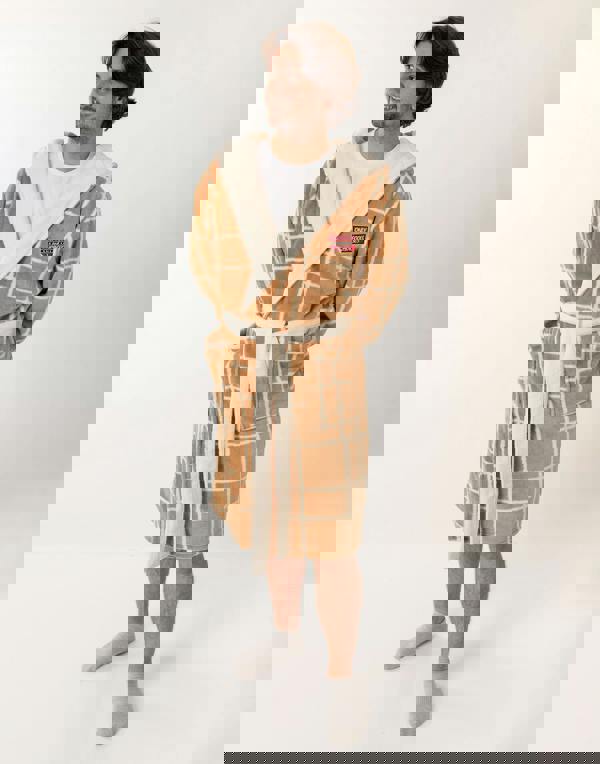 Only Fools And Horses Mens Beige Character Hooded Bathrobe