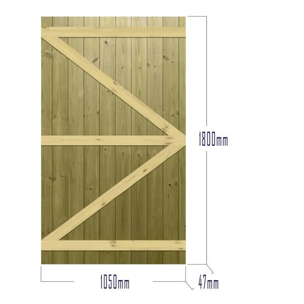 [rackhams variation] gate tongue & groove semi braced flat top [h.1800 x w.options] 9