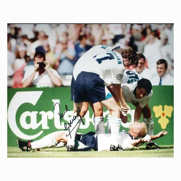 Paul "Gazza" Gascoigne signed "The Dentist Chair" Euro 96 photo — Premium framing