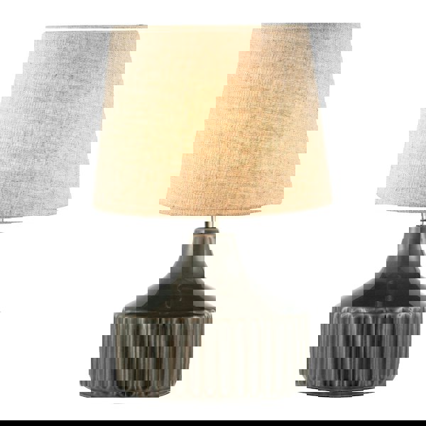 Deep Forest Green Ceramic Gloss Lamp Base with Brass Lamp Holder Image 5