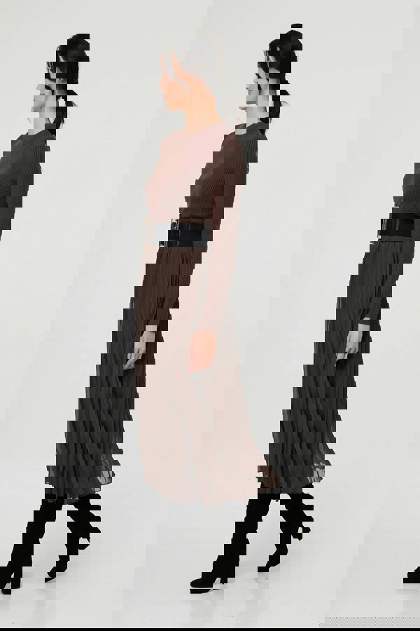 Black | Rectangle Buckle Stretch Wide Belt
