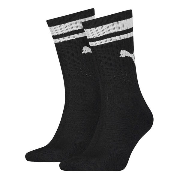 Puma Unisex Adult Heritage Stripe Crew Socks (Pack of 2) - Black/White