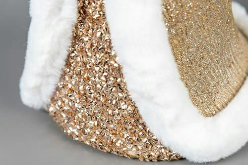 44cm Gold Santa Christmas Figurine with Sequin Details and White Fur Trim image 5