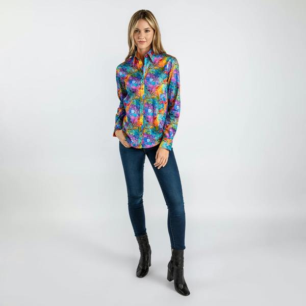 MULTICOLOUR BUBBLE WOMENS  PRINT SHIRT - Premium Men's Patterned Shirt by Claudio Lugli | Bold Design, Tailored Fit, Best Printed Shirts