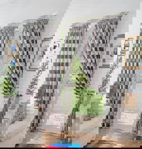 Luxury Living Chenille Jacquard Lined Pencil Pleat Curtains