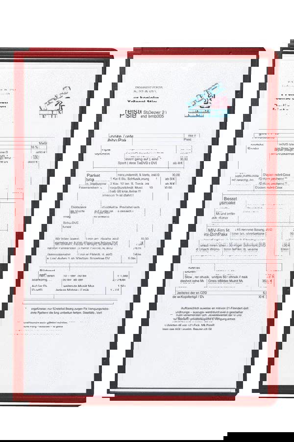 Durable SHERPA Replacement Display Panels | 5 Pack | A4 Red