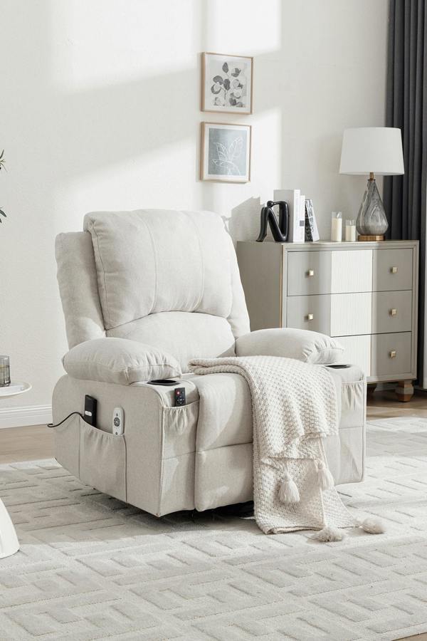 Living and Home Electric Single-Seat Recliner Chair with Heating & Massage Function