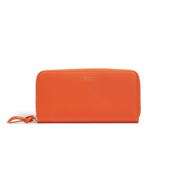 LaBante London Cruelty Free & Sustainable Serene Vegan Orange Sleek Wallet with Zipper