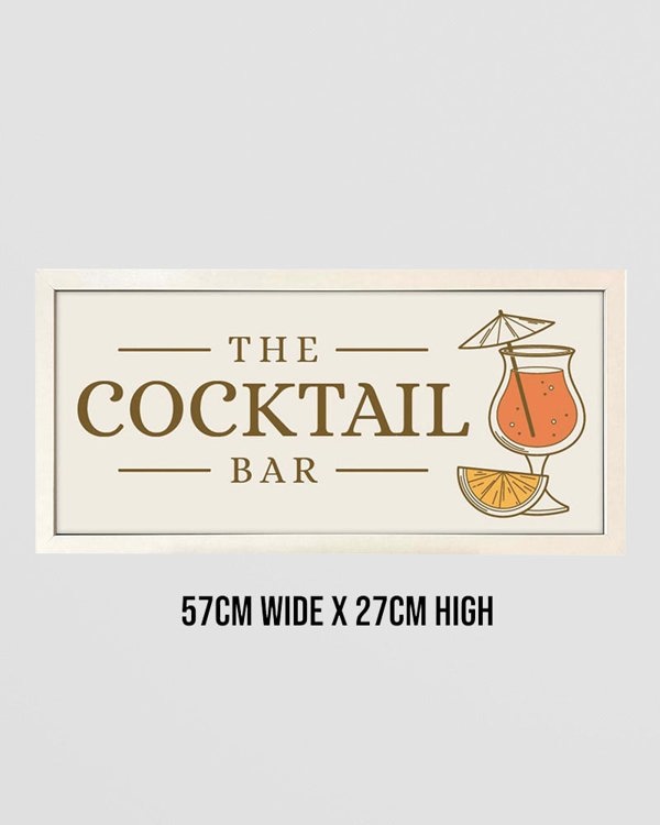Personalised Cocktail Bar Wall Art - Framed Print for Home Bars