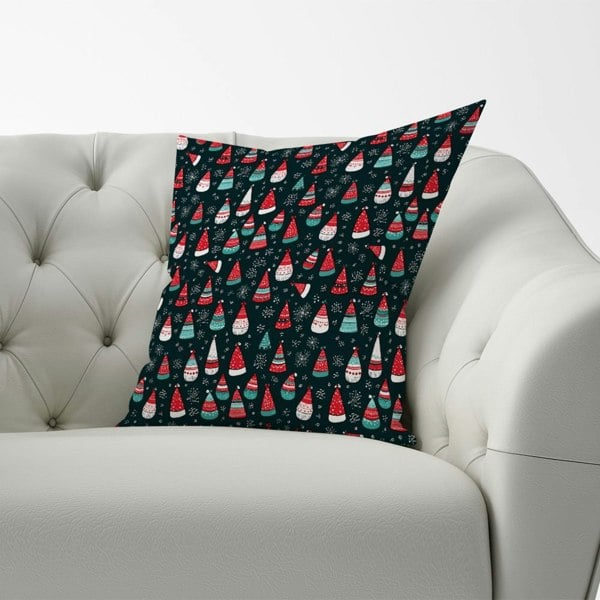 Warren Reed Hand Drawn Cheerful Santa Hats Cushions