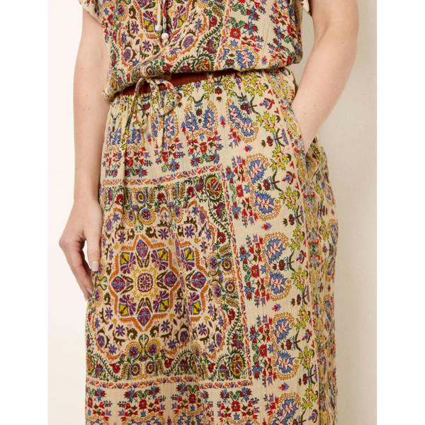Blue Vanilla Printed Shirred Waist Trousers