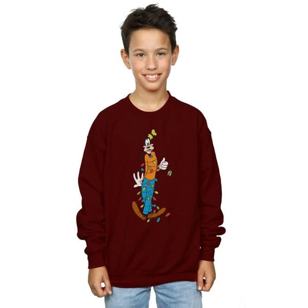 Disney Boys Goofy Christmas Lights Sweatshirt - Burgundy