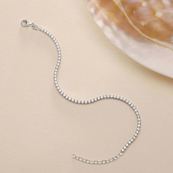 Spero London Sterling Silver Adjustable Tennis Bracelet - 2mm