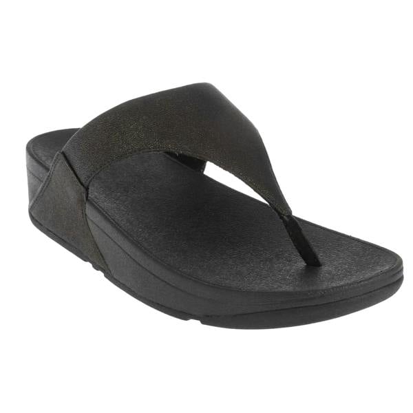 FitFlop Womens/Ladies Lulu Shimmer Toe Post Sandals - Black - 