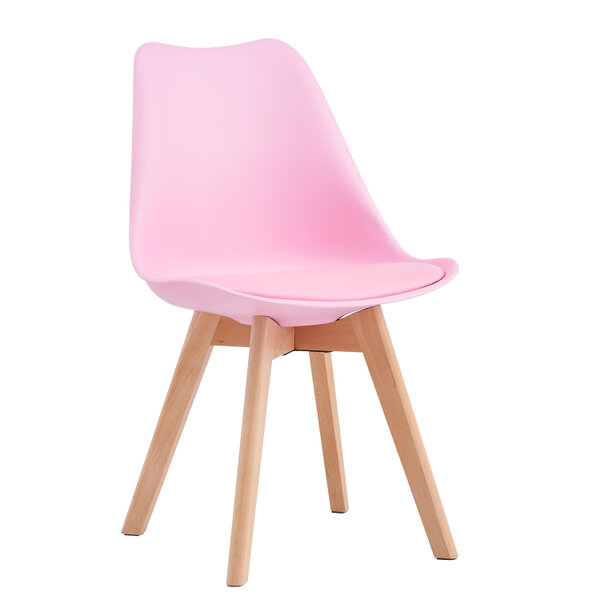 Set of 2 Dining Chairs with Solid Wooden Legs and Seat Cushion Pad Eva