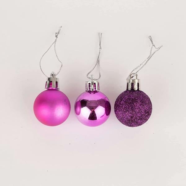 Purple Shatterproof Christmas Baubles in 12 Pack and 24 Pack for Tree Decorating image 1