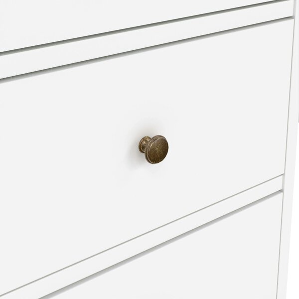 Wyld Haus Osaka Farmhouse White Wooden Desk 3 Drawers