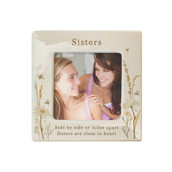 Personalised Memento Company Personalised Bees & Daisy Ceramic 4x4 Frame