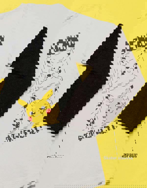 Pokemon Boys Grey Pikachu Long Sleeved T-Shirt