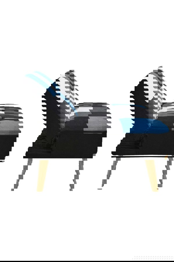 Living and Home 2-Seater Blue Checkered Sofa Bed