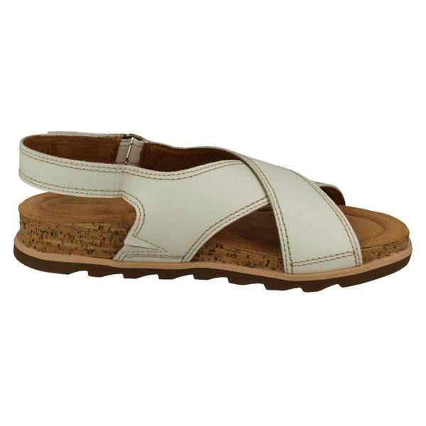 Clarks Ladies Clarks Cross Detailed Slingback Wedge Sandals Yacht Cross