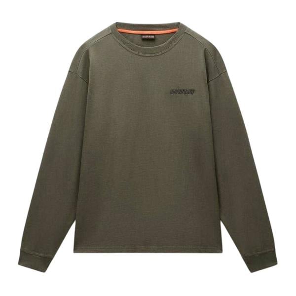 Napapijri Mens Coldirai Drop Shoulder Long-Sleeved T-Shirt - Tea - 