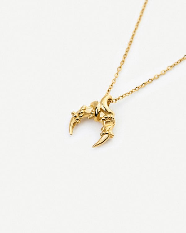 Elk & Bloom Roped Moment Twisted Horn 14K Gold Pendant Necklace