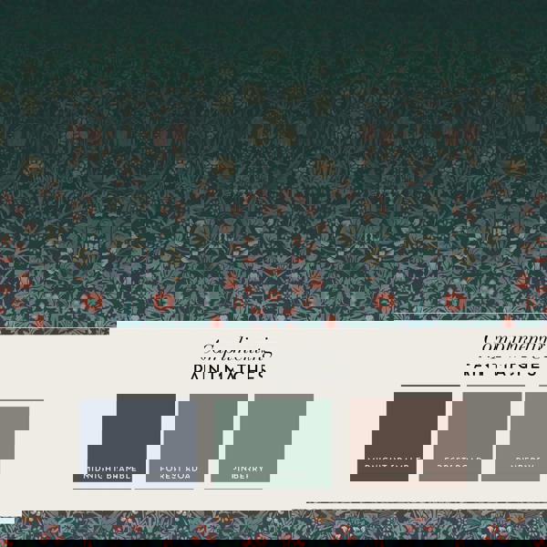 William Morris At Home Blackthorn Fixed Size Mural | Navy