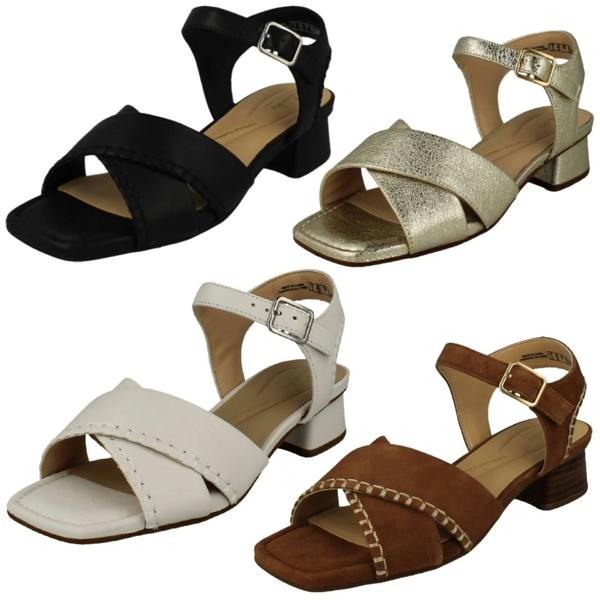 Clarks Ladies Clarks Square Toe Sandals Serina 35 Cross