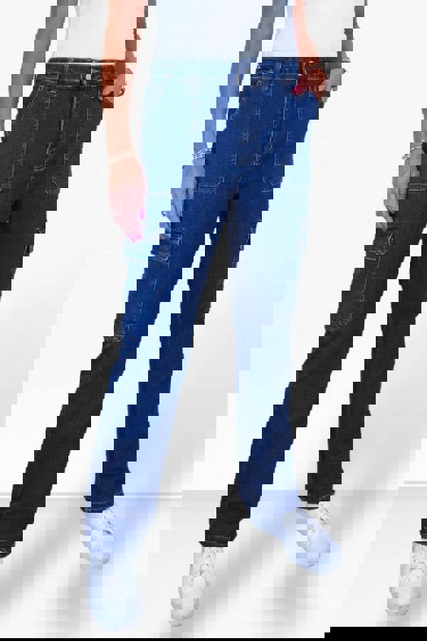 Paulo Due Womens Straight Leg Cargo Jeans