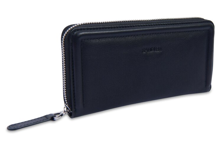 SADDLER "Beatrice" RFID Long Zipper Real Leather Purse (Gift Boxed) - Black
