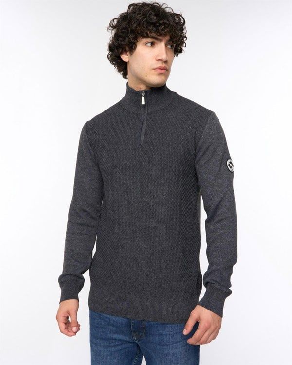 Bewley & Ritch Seymour Funnel Neck Knit Black Marl
