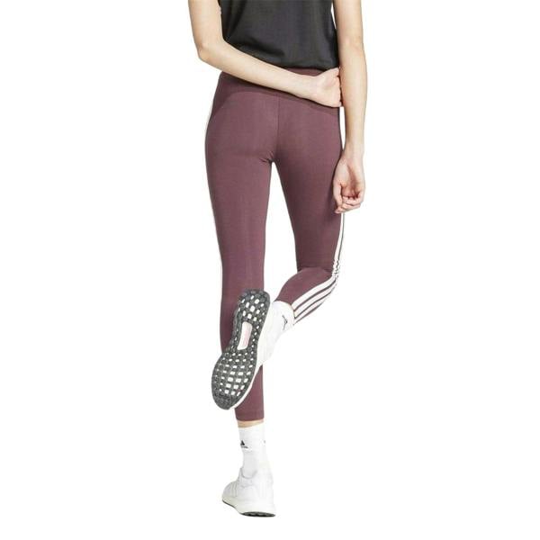 Adidas Womens/Ladies 3 Stripes Workout Leggings - Ruby - 