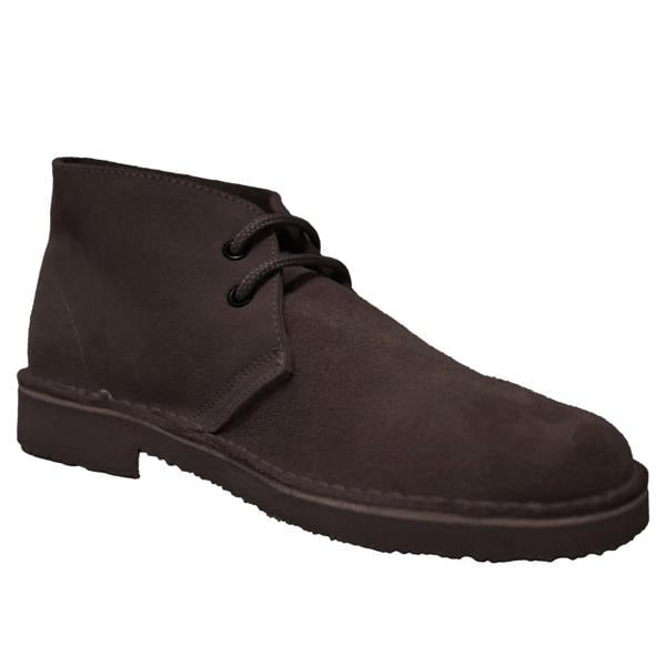 Roamers Mens Real Suede Unlined Desert Boots - Dark Brown