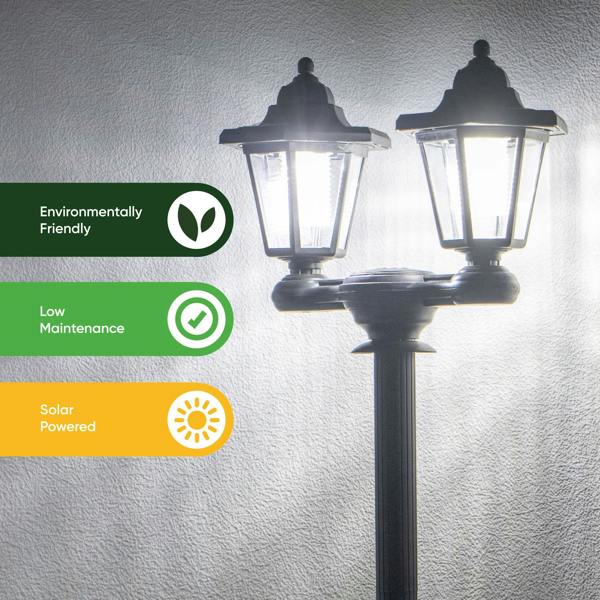 Gardenwize 3-in-1 Double Headlamp Solar Garden LED Light