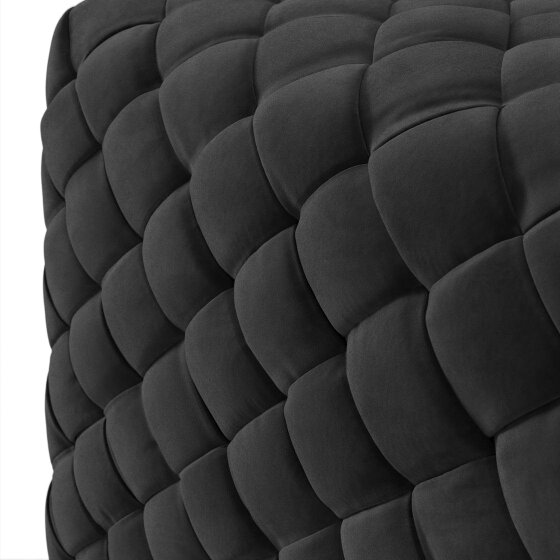 Wyld Haus Parker Small Black Diamond Tufted Square Pouffe