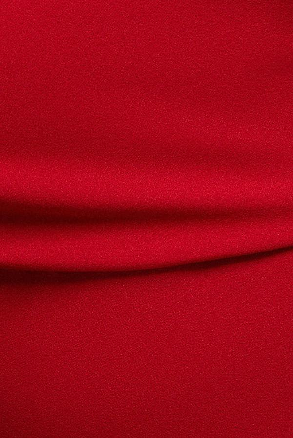 Pleated Bardot Wrap Mermaid Maxi Dress - Red DR5289