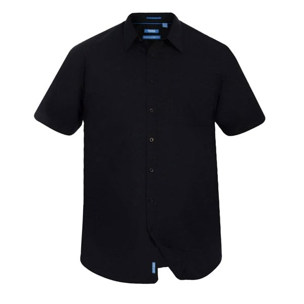 Duke Mens D555 Aeron Easy-Iron Kingsize Short-Sleeved Shirt - Black