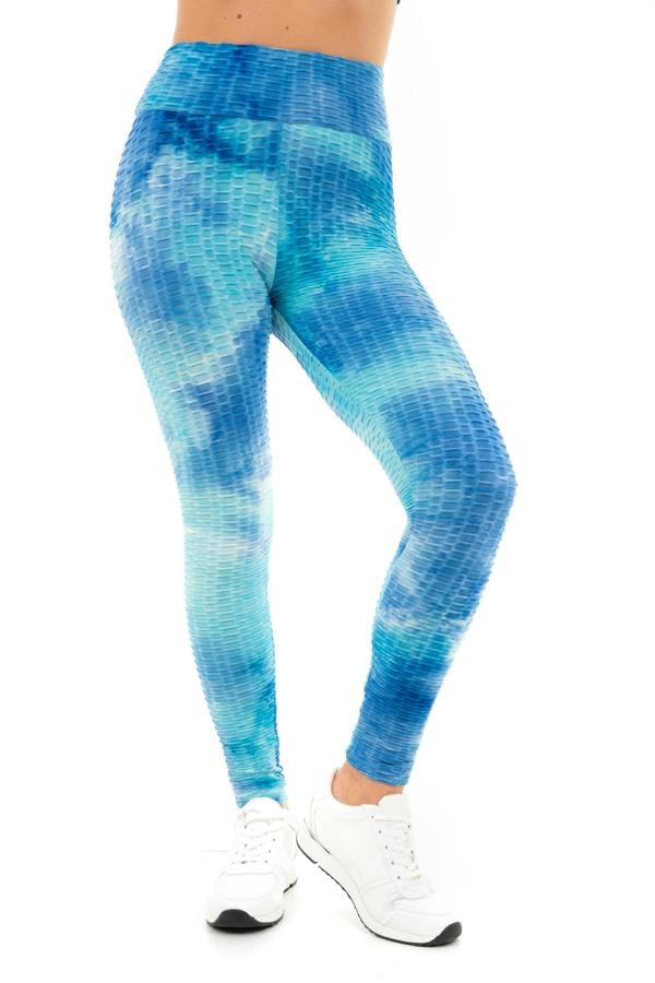 Smart Living Women's High Rise Tie Dye Honeycomb Waffle Leggings - Blue