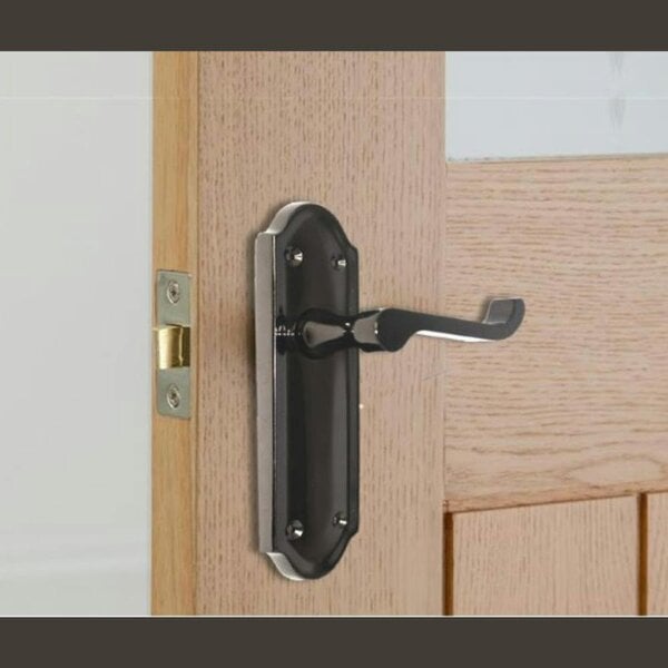 EDH Door Hardware Black Nickel Internal Door Handles Ashford Style Lever Latch – Epsom Pair Set