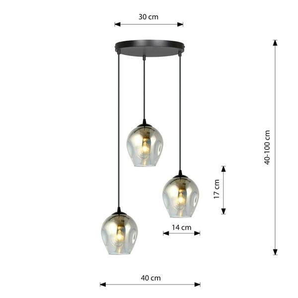 Emibig ISTAR Pendant lamp  3 x E27 Black with Graphite Shade