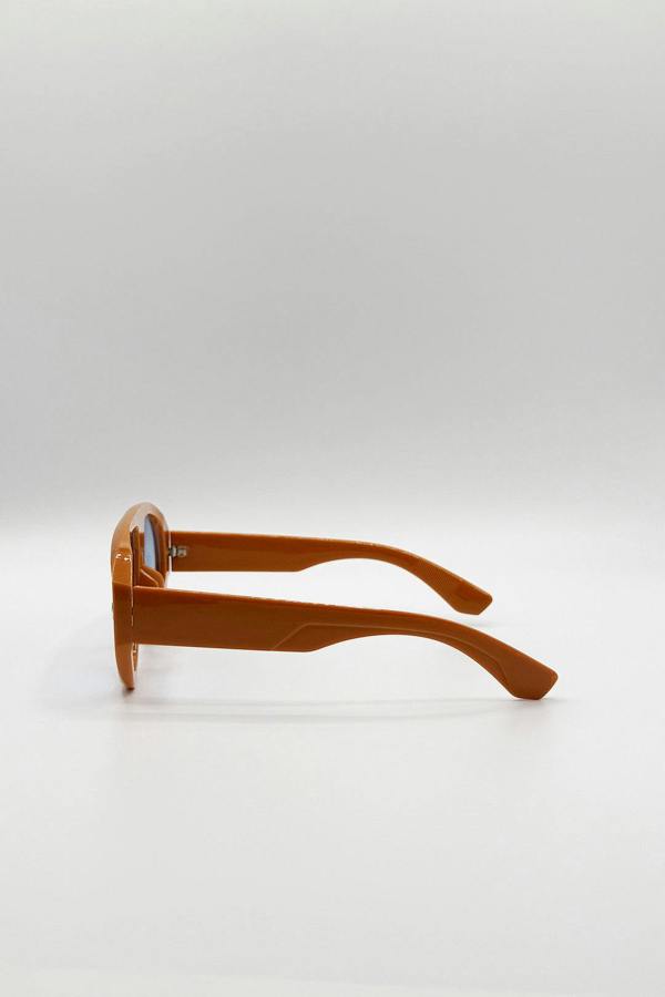 SVNX Oversized Bold Aviator Sunglasses in Orange