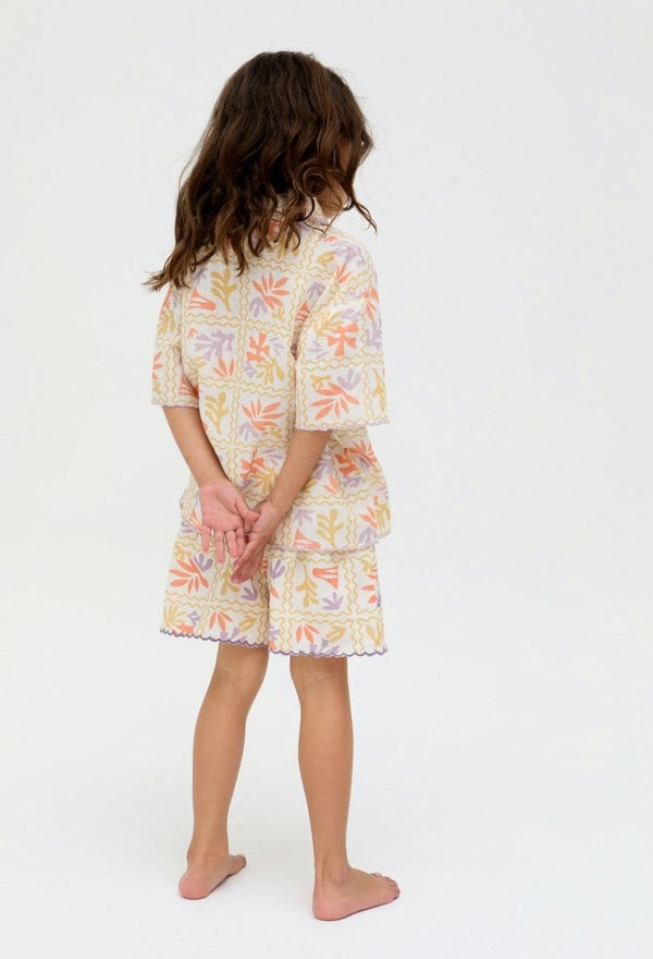 Kids Gilly Scalloped Edge Matisse Print Short In Multi - image 4