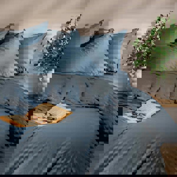 Soak&Sleep Storm Blue Stonewashed Cotton Duvet Sets