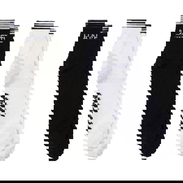 Lacoste Unisex Adult Low Sports Socks (Pack of 2) - Black/White - 