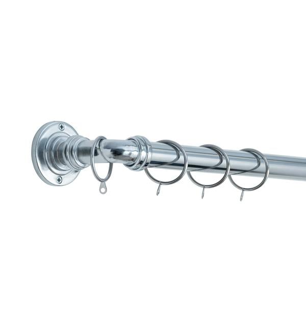 A.Unique Home Room Darkening Extendable Metal Curtain Pole (25/28mm) (Nickel,180cm-340cm)
