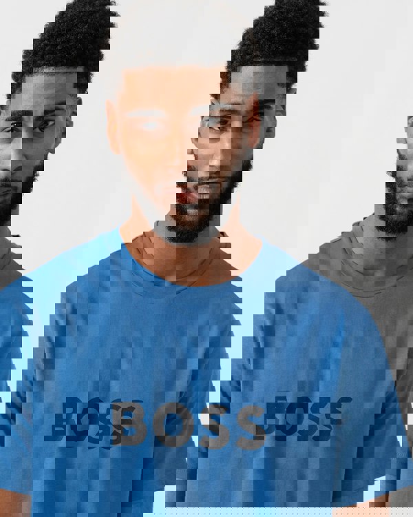 BOSS Orange RN Relaxed Fit T-Shirt With Contrast Logo - Bright Blue 436