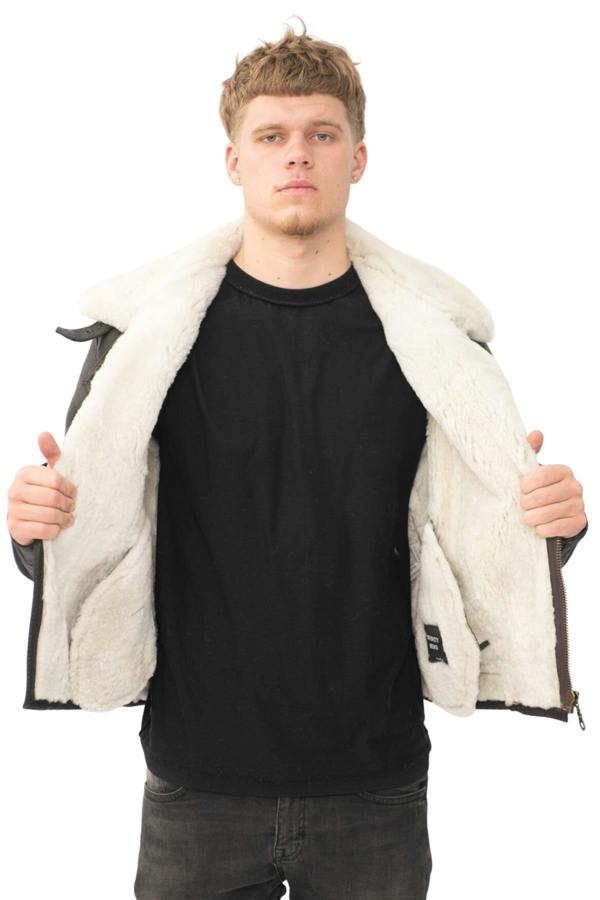 Infinity Leather Mens Sheepskin Leather WW2 Bomber Jacket-Tucson