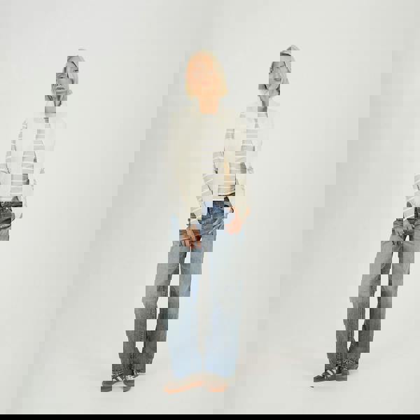 Brave Soul Cream Zip Through Fleece Gilet - Cream Image 3