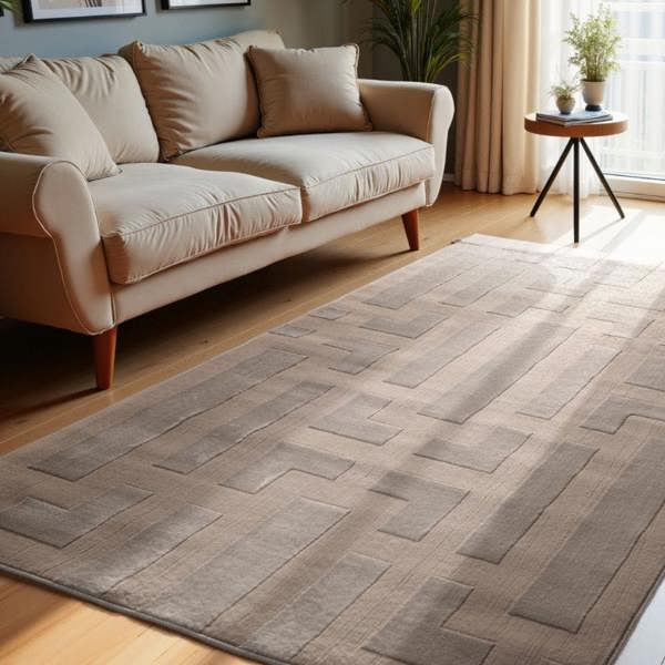 Hanse Home Perles Shortpile Beige Rug – Modern Geometric